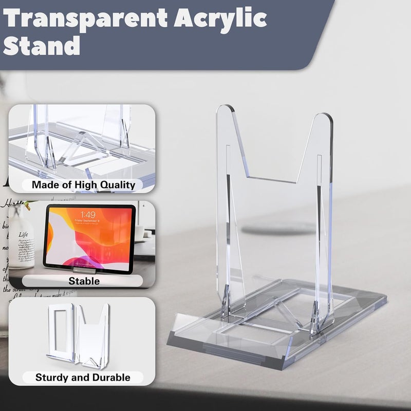 JCrunaway Acrylic Book Stands for Display,20 Pack Adjustable Book Display Stand Small Easels for Display Magazine Comic Book CD Display DVD Postcard Holder - Image 2